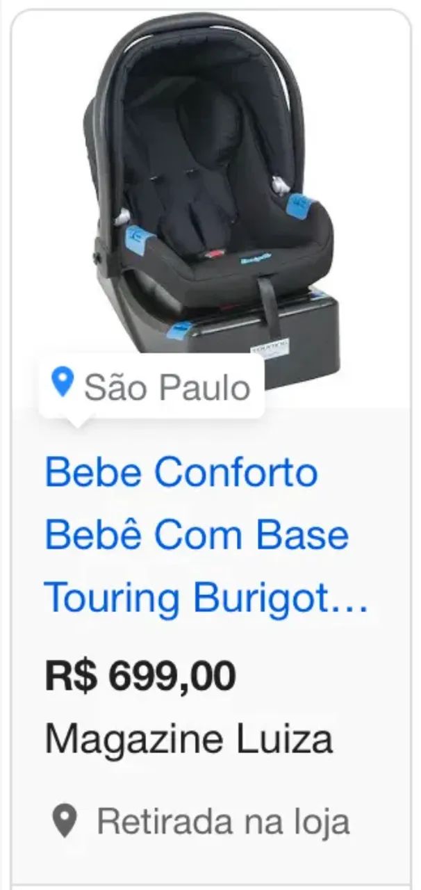 Conjunto Bebê Conforto Touring X E Base Preto - Burigotto