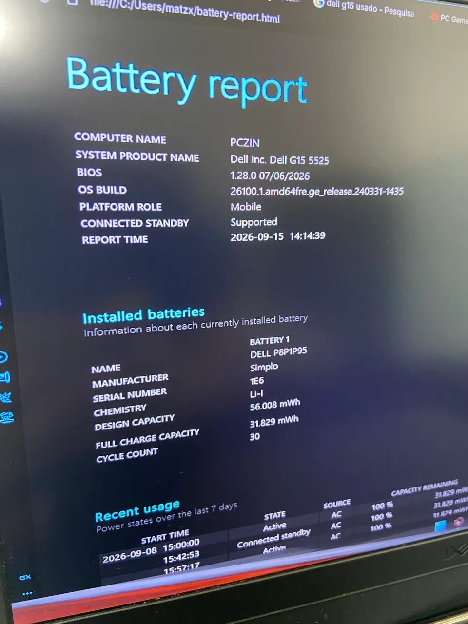 Notebook gamer Dell g15 - RTX 3060 - Foto 3