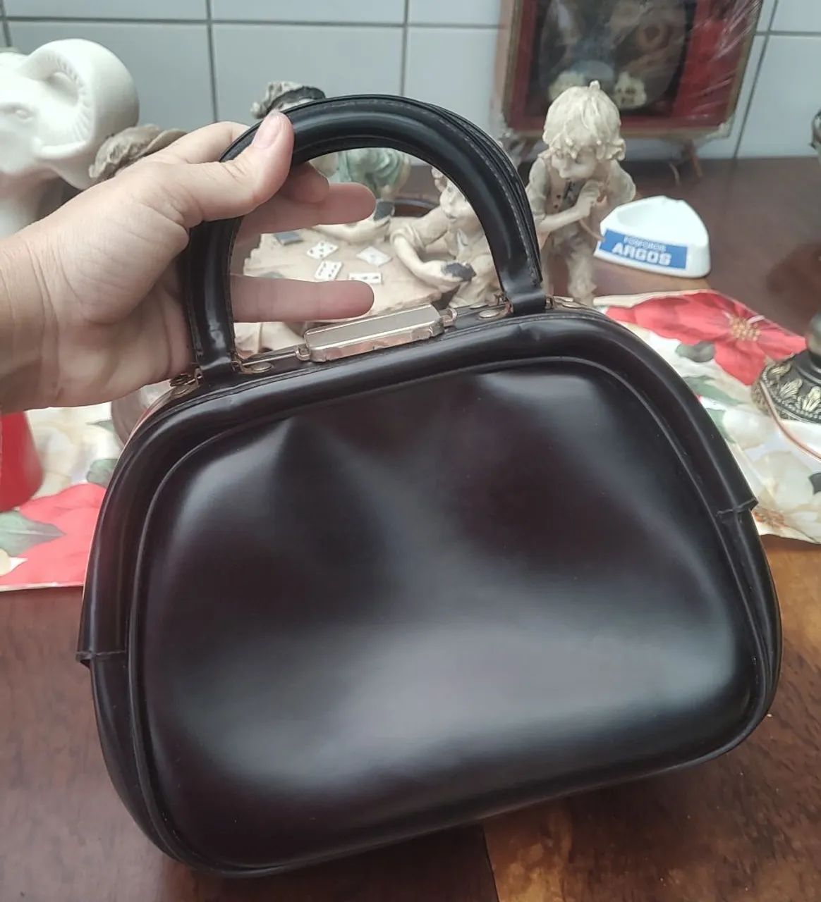 Bolsa estilo decor bag anos 50/60 couro 