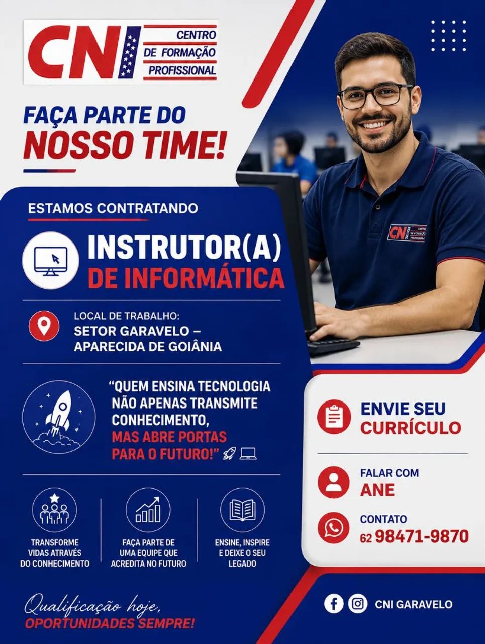 Contrata-se instrutor de informática 