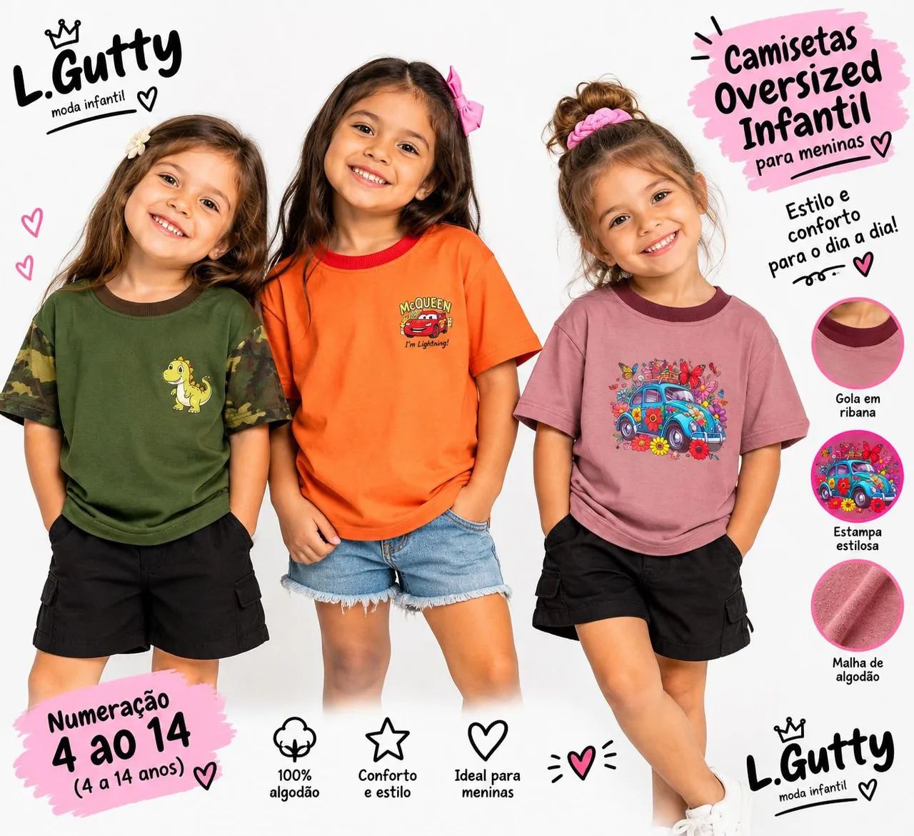 CAMISETAS OVERSIZED INFANTIL 