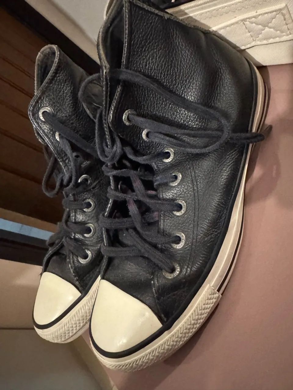 All Star preto de couro  - Foto 2