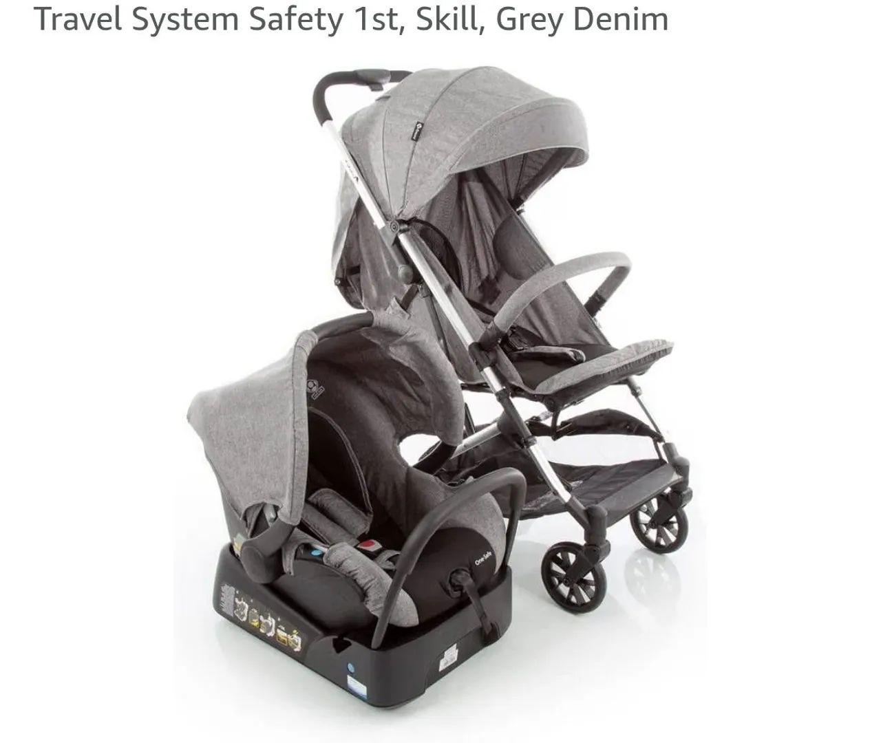 Carrinho + bebê conforto com a base + protetor acolchoado para carrinho Safety