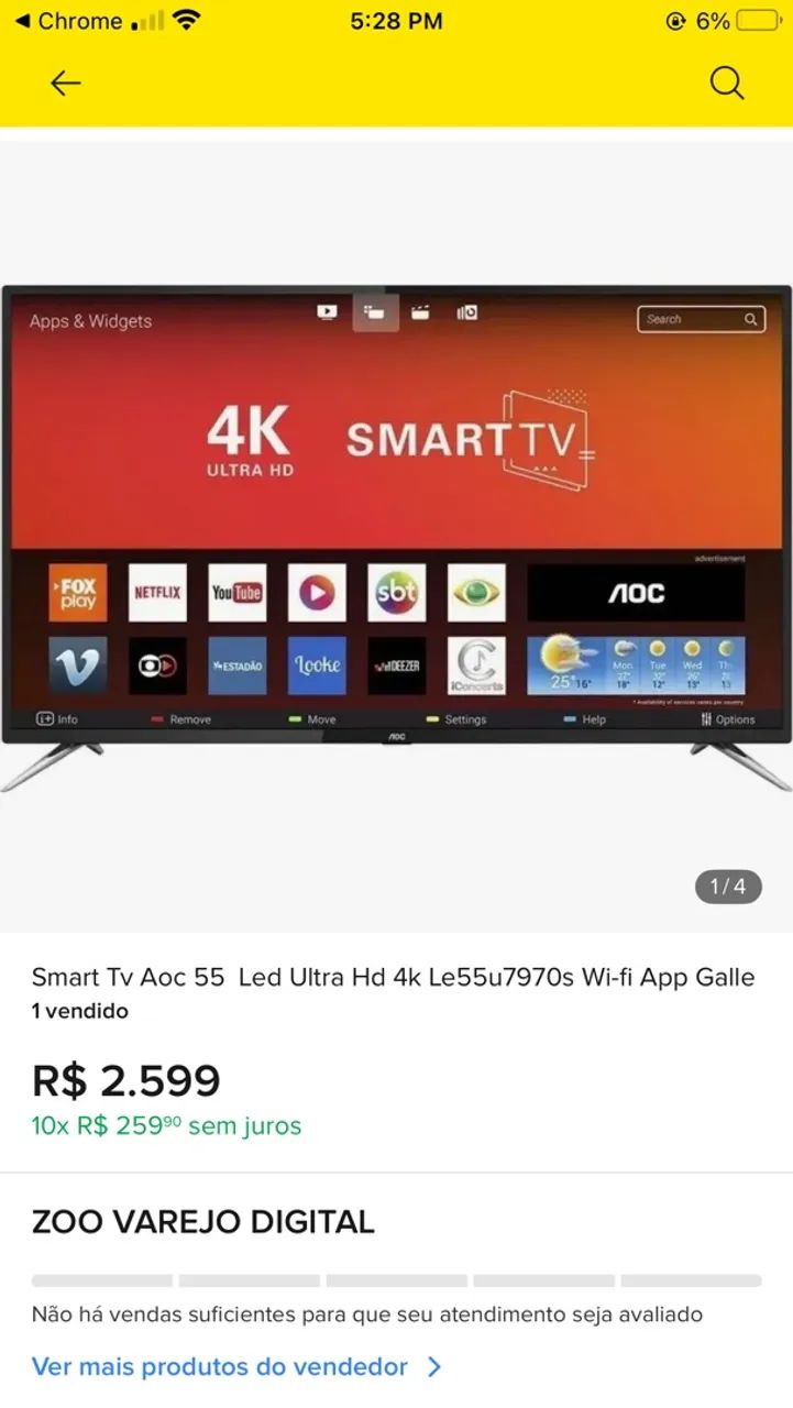 Tv aoc 55 polegadas 4K