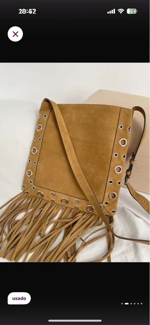 Bolsa Valentino couro camurça original  - Foto 4