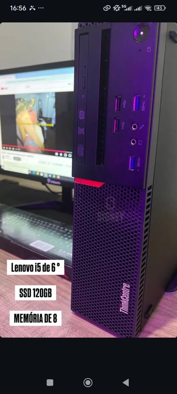 PC LENOVO I5 DE 6°geração DDR4- 1 ano de garantia  - Foto 4