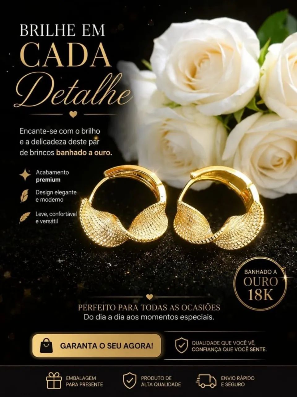 Brincos texturizados dourado