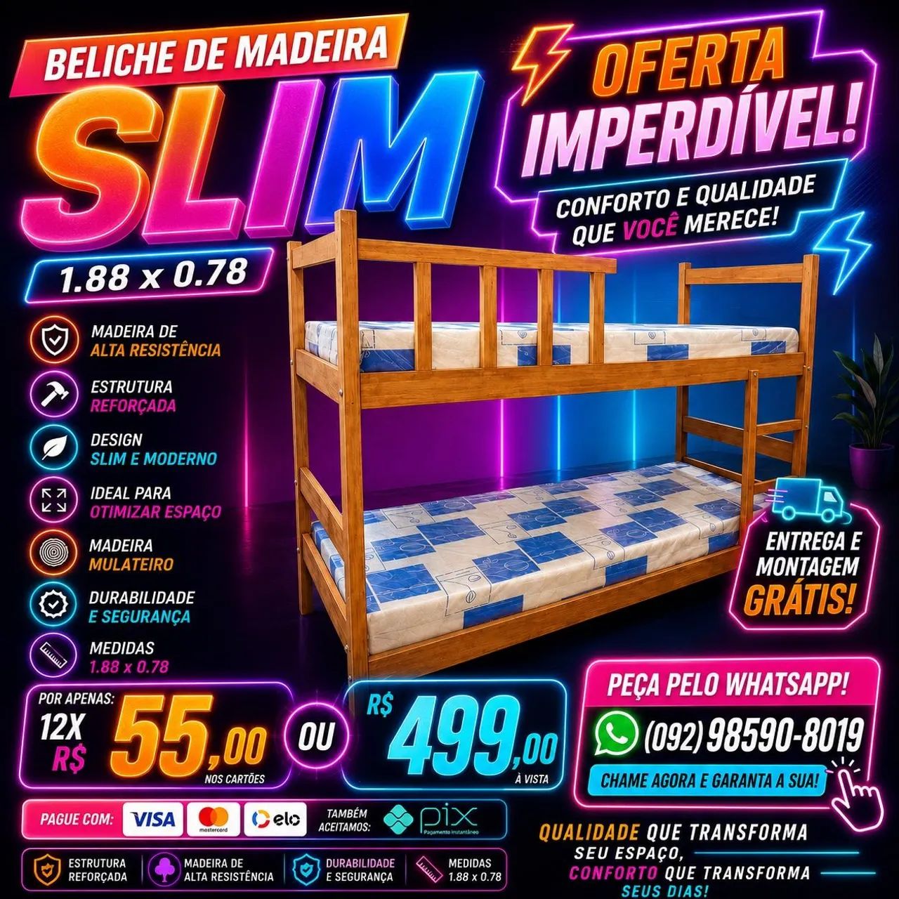 Beliche Madeira R$ 499,00 Novo