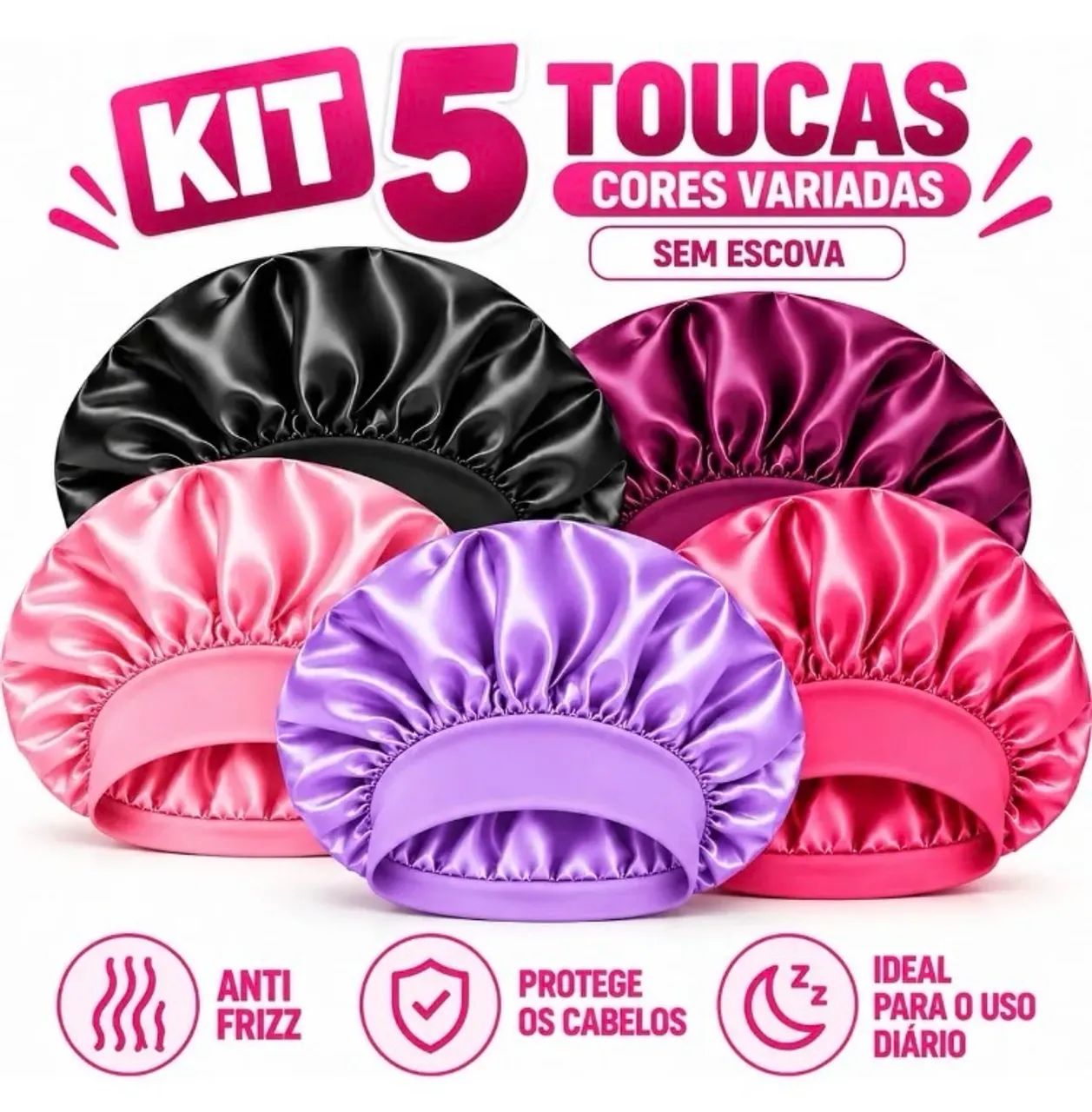5 tocas de cetim 