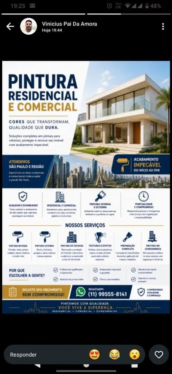 Pintura apartamentos, casas e salas comerciais 