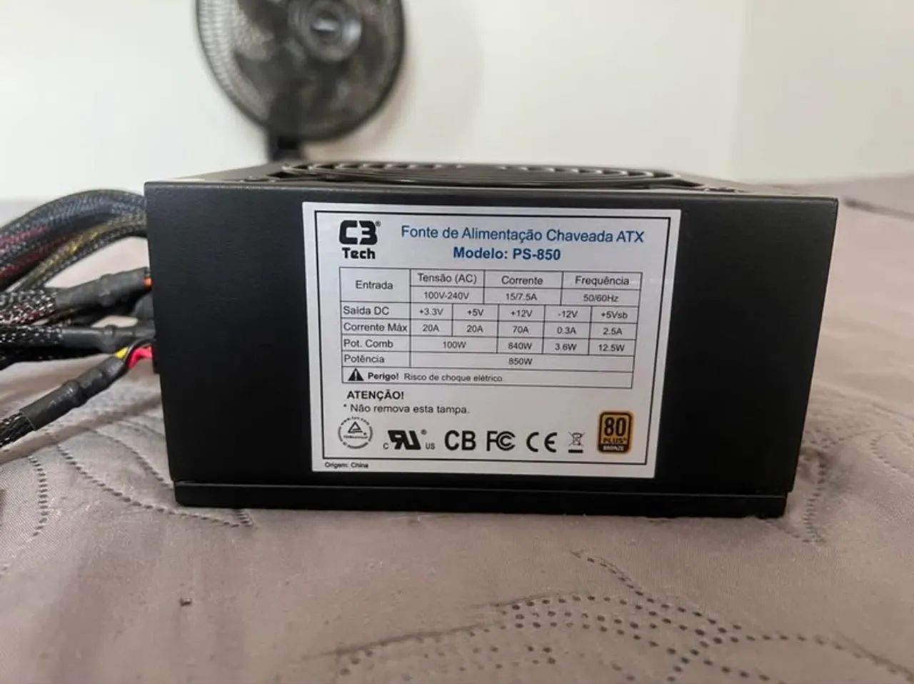 [VENDO - DEFEITO] Fonte C3 Tech 850w SemiModular 80Plus