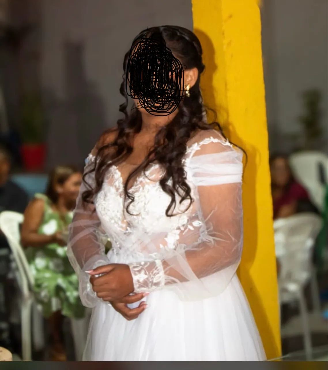 Vestido de noiva, com véu (Aluguel) 