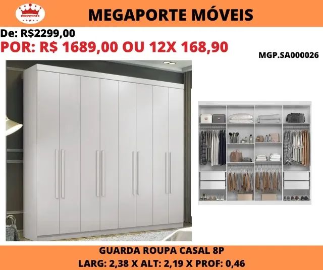 GUARDA ROUPA 8 PORTAS  - Foto 2