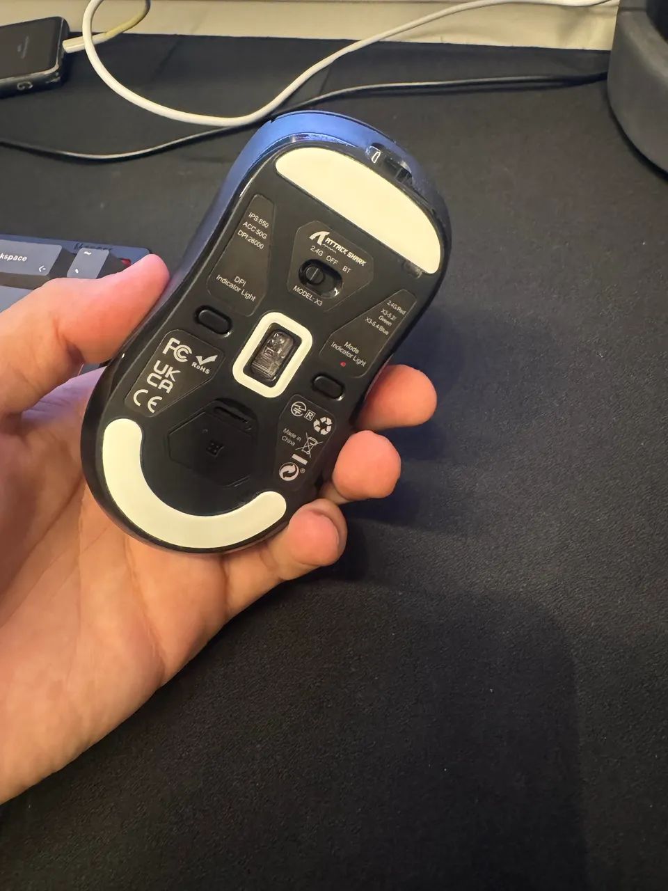 Mouse Mouse Gamer sem Fio Attack Shark X3Pro - Foto 2