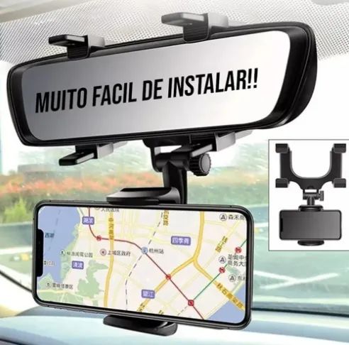 Suporte De Celular Carro Apoiador Veicular Retrovisor - Foto 4