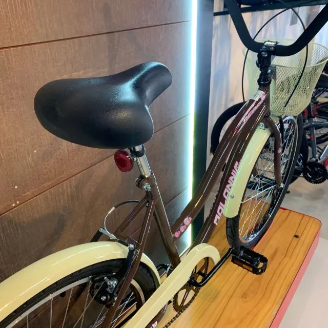 Bicicleta Dalannio Beach Retrô Aro 26 Feminina Marrom e Bege - Foto 5