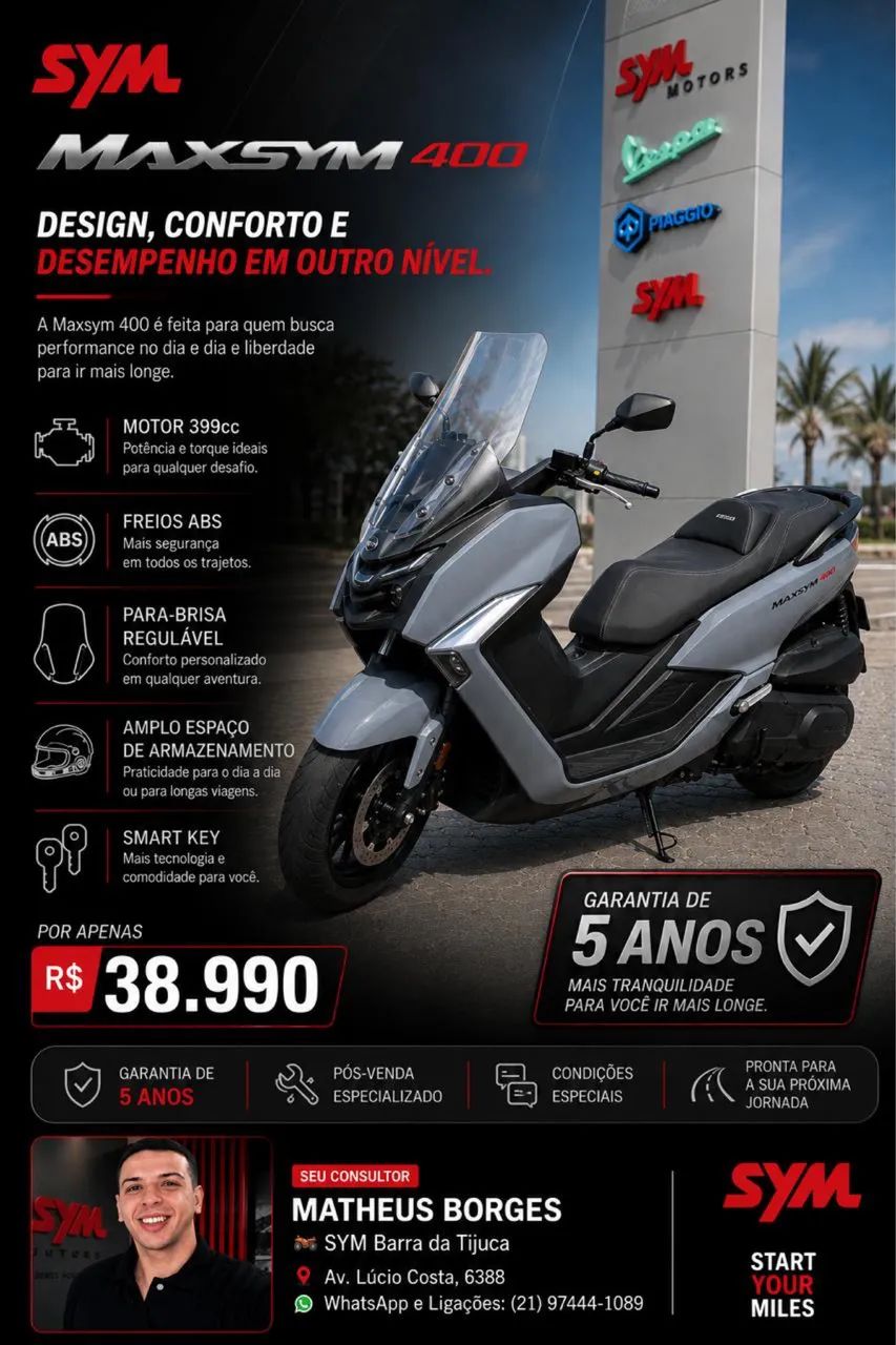 SCOOTER MAXSYM 400 GT - CONSULTOR MATHEUS - *