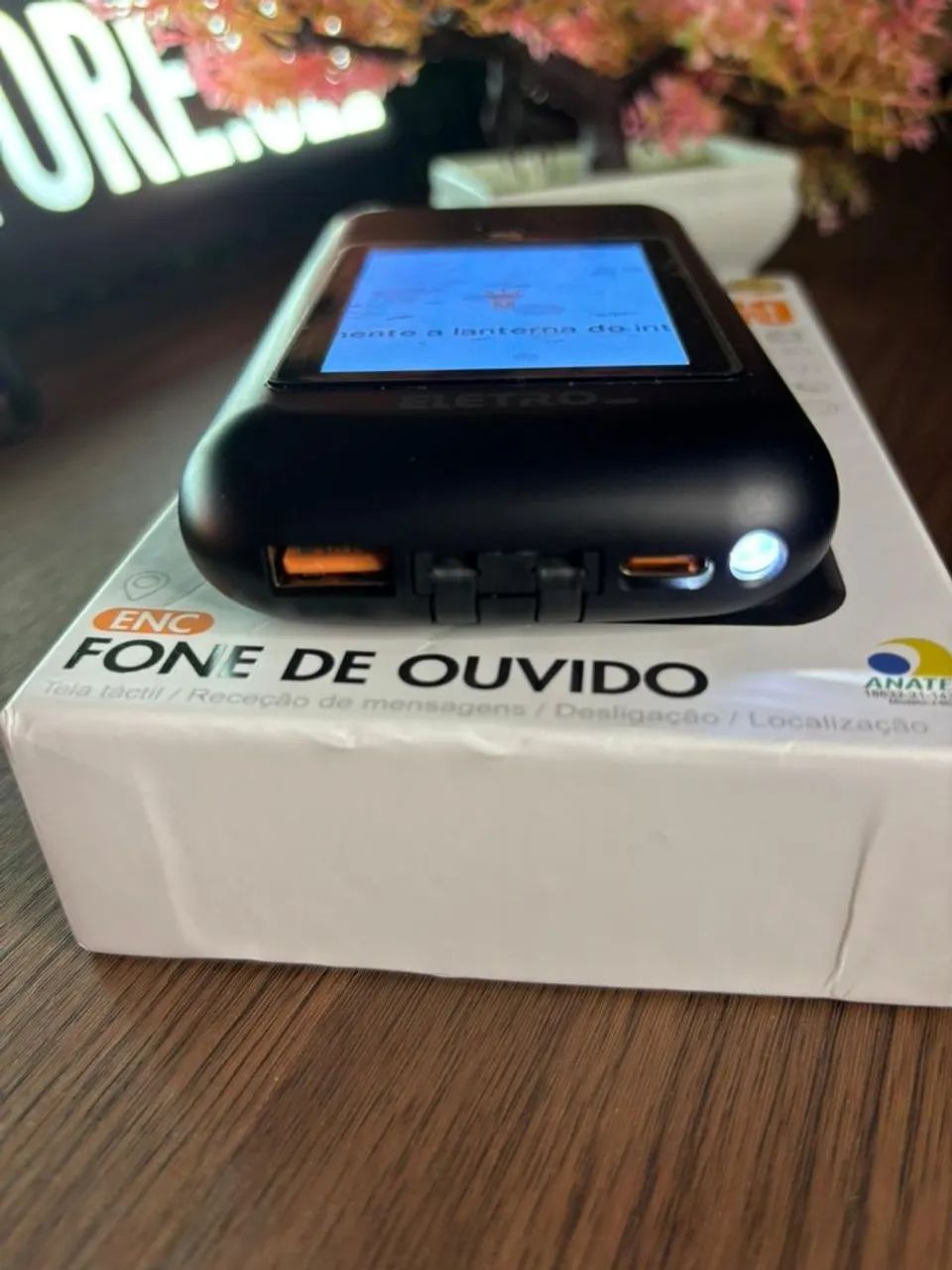 Fone Bluetooth TWS 2 em 1 com Power Bank 5000mAh e Tela Touch | ANC + ENC  - Foto 5