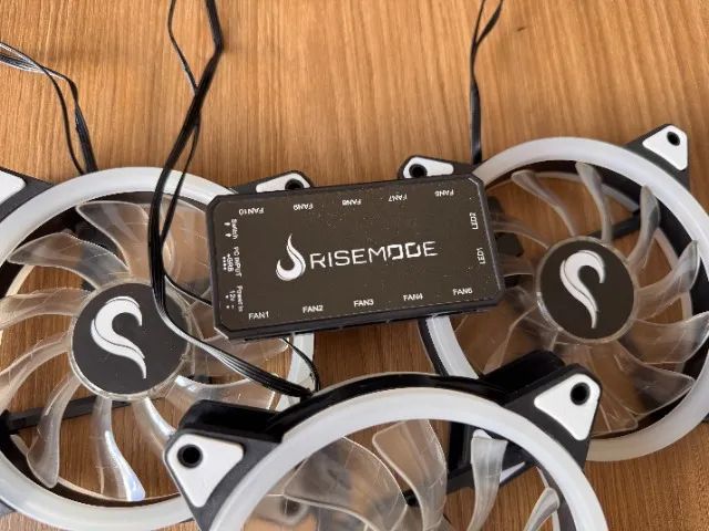 Kit 3 Fans Rise Mode RGB com Controladora para PC - Foto 3