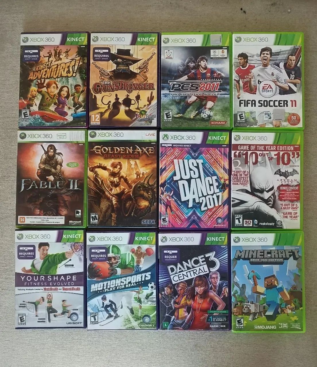 Jogos de Xbox 360 originais.