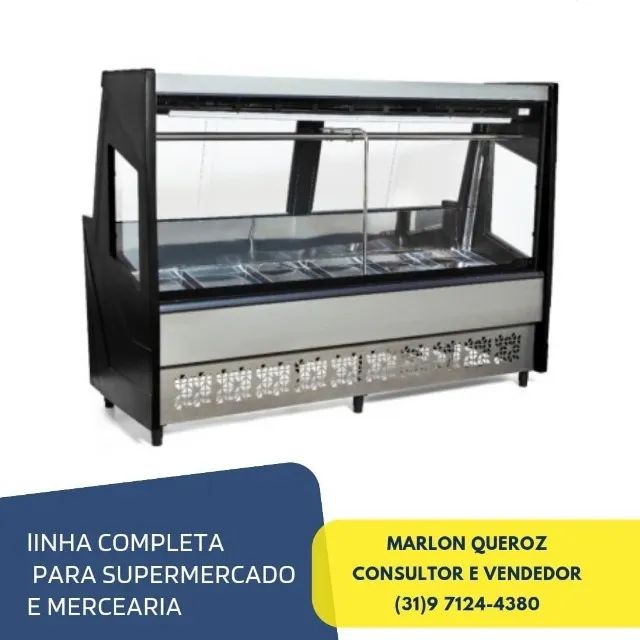 Balcão de Açougue 2M Preto Polar
