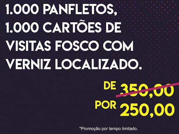 Cartão de visitas + panfletos + brinde