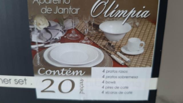 Jogo de Jantar em Porcelana Branca Novo - Foto 2