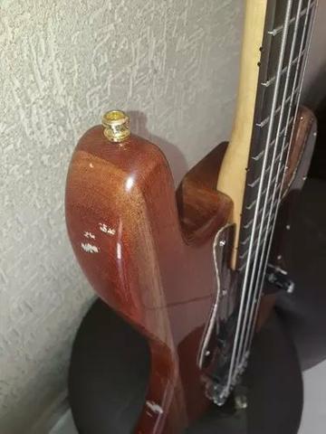 Contrabaixo jass bass stratosonic decada de 80 4 cordas gianini - Foto 4