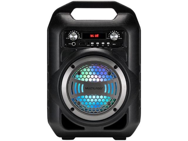 Caixa de Som Portátil Multilaser 40W Entradas USB/Bluetooth/Micro-SD/AUX e FM