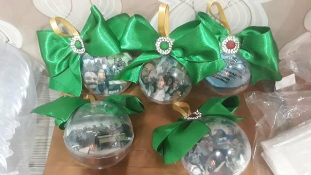 Bolas de Natal com sua foto