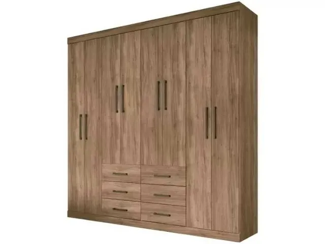 Guarda Roupa Casal 8 Portas 6 Gavetas Super Lindo Fazemos Entrega Novo