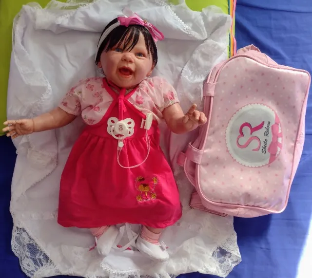 Bebê Reborn corpo todo em silicone boneca princesa Coelhinho 55cm