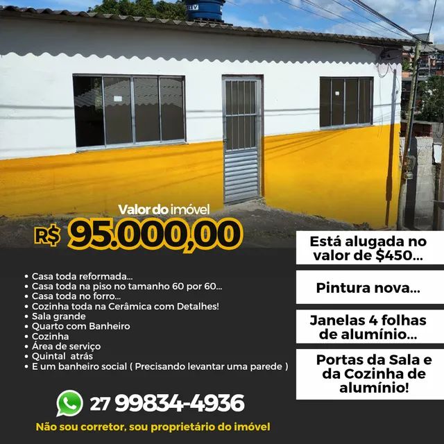 Captação de Casa a venda na Rua Rio Marambaia, Eldorado, Serra, ES