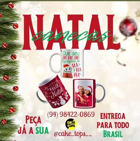 Caneca Feliz Natal Ho-Ho-Ho Repleto De Ha-Ha-Ha Presente - Minha Caneca