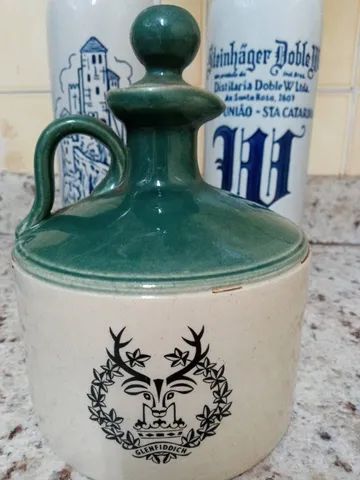 01 Garrafa Porcelana Whisky Glenfinddich, 8 anos, Verde 02 Cerâmica Ceramarte Doble W - Foto 2