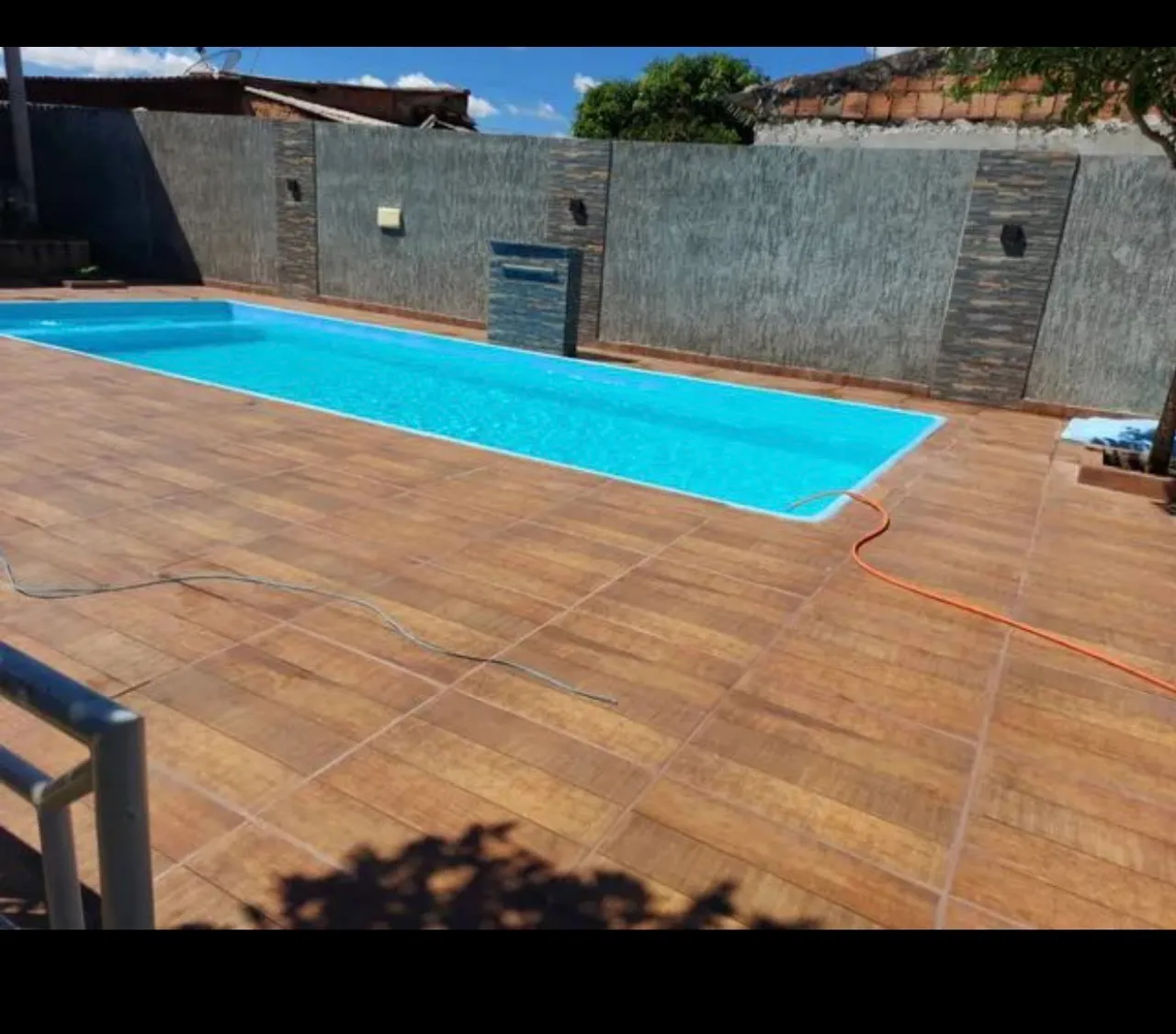 Piscina de fibra 7metros instalada
