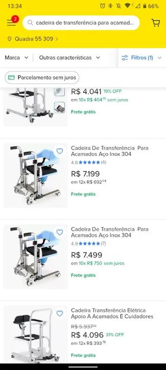Cadeira de transferência para acamados  - Foto 2