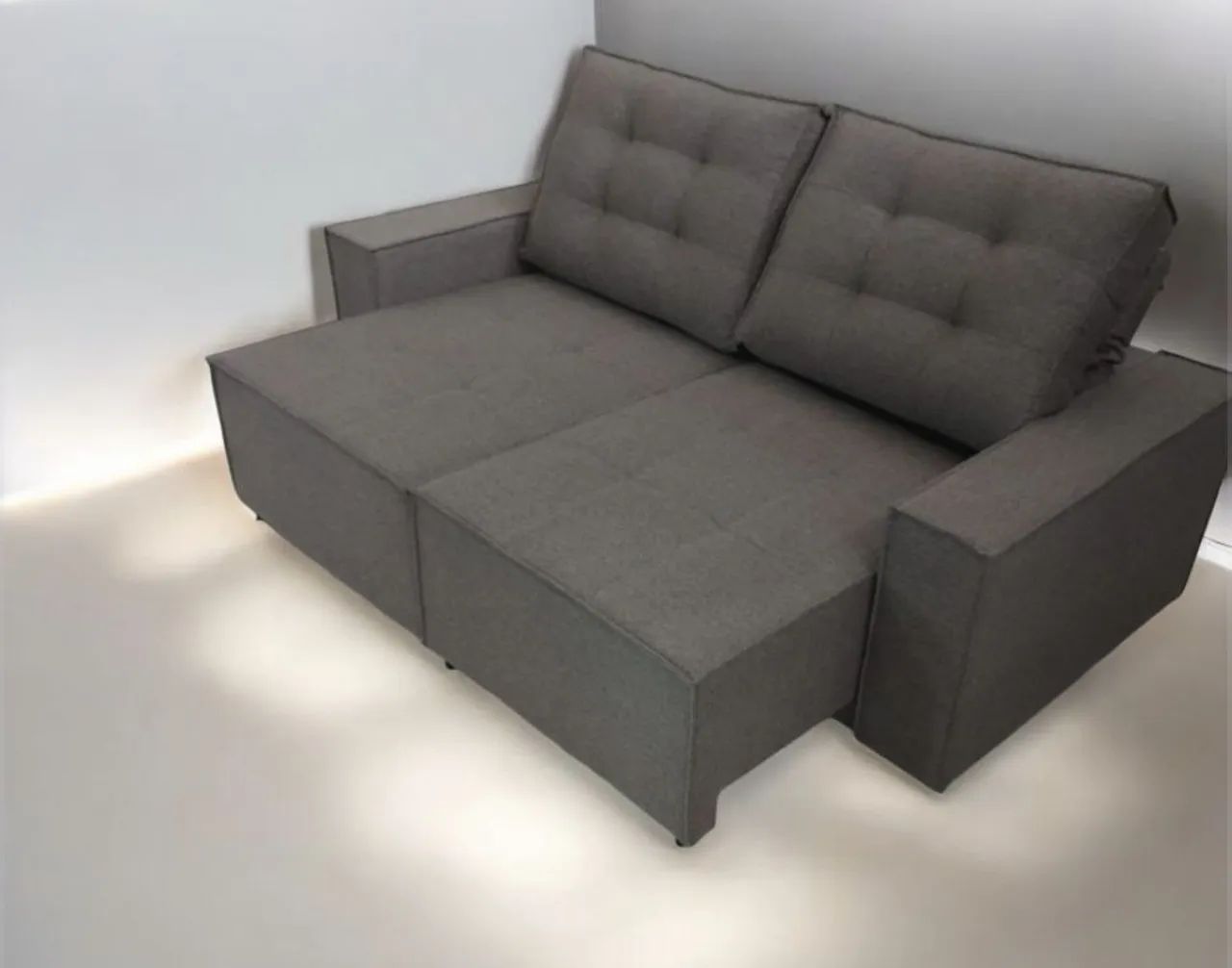 Sofá de Canto 4 Lugares 2.00 metros Cinza linho - Novo