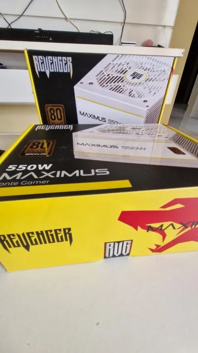 Fonte Full White Revenger 550w 80 plus Bronze