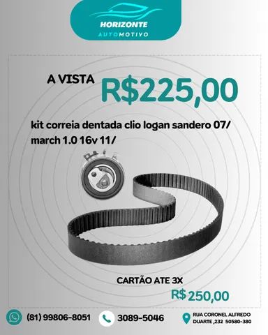 kit correia dentada clio logan sandero 07/ march 1.0 16v 11/