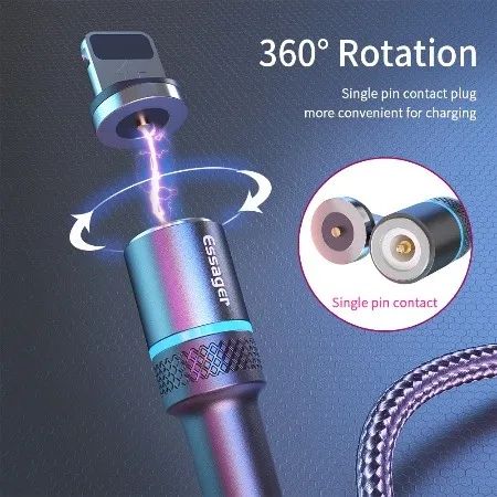 Cabo Carregador Magnetico USB Para Iphone Carregamento Rápido Cabo - Foto 2