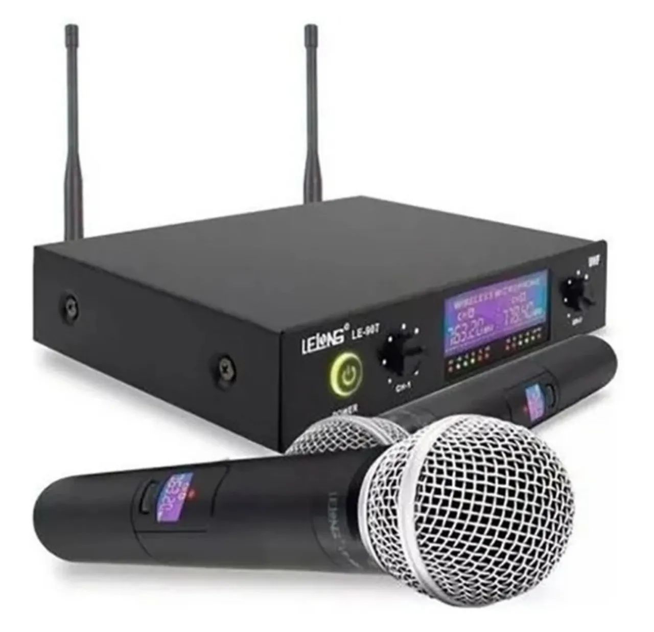Microfone Sem Fio LE-30T - 2 Microfones de Mão - Ideal para Palestras e Eventos - Foto 3