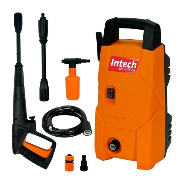 Lavadora Alta Pressão Intech Laranja E Preta De 1300w 1450 Libras De Pressão Máxima 