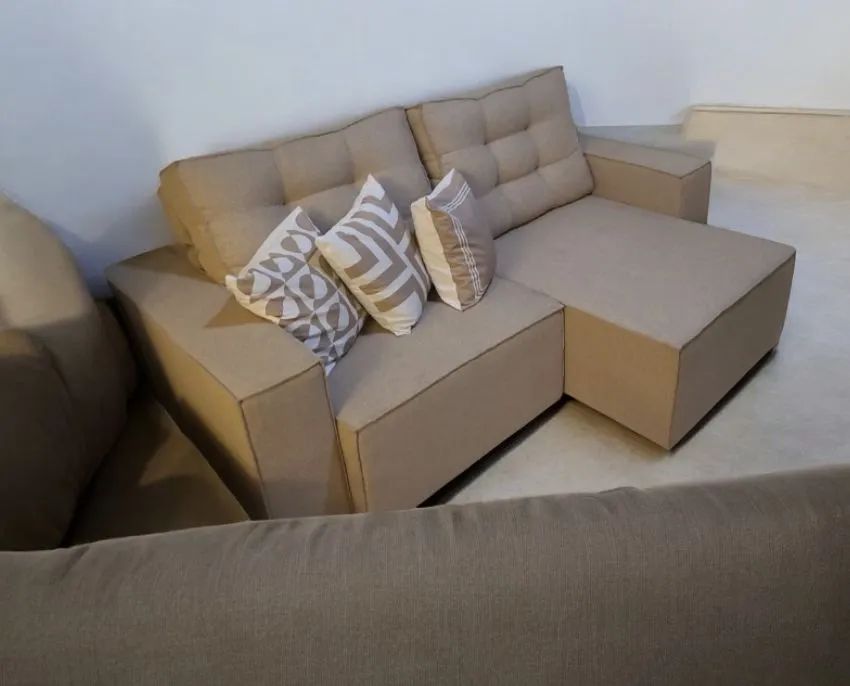 Sofá de em linho 2.00 metros retratil e reclinavel 