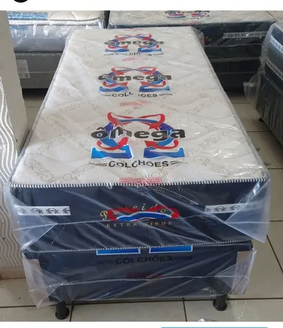 CAMA E COLCHÃO MOLAS ENSACADAS SOLTEIRO