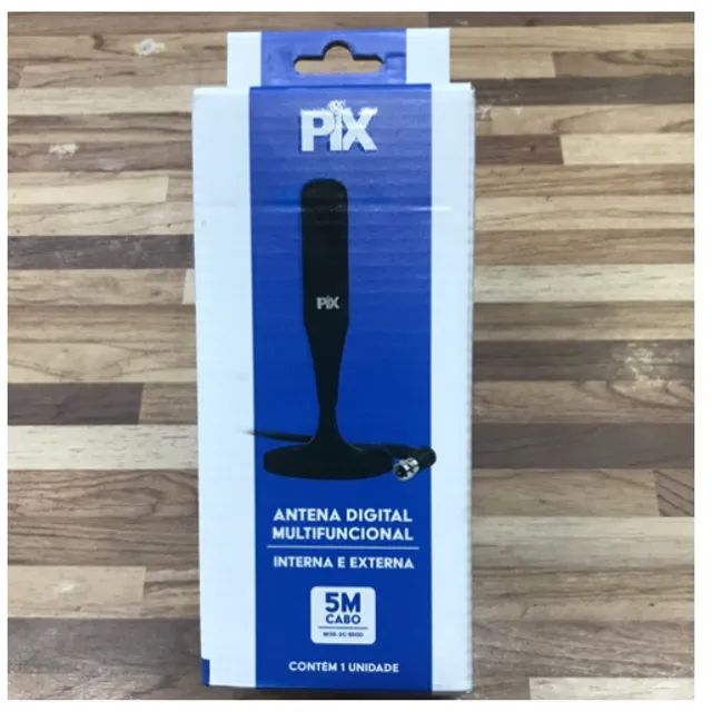 Antena Interna PIX Multi Hdtv Base Com Imã e Plug 90 Graus