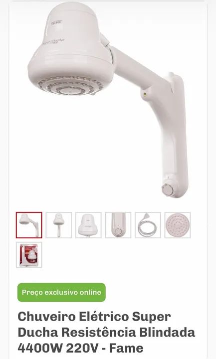 Chuveiro elétrico blindado 220v 