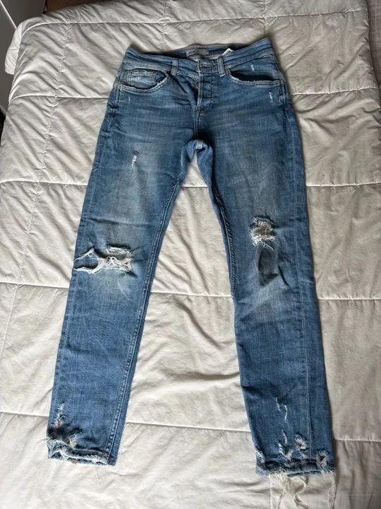 Calça Jeans Destroyed Zara Man - Foto 4