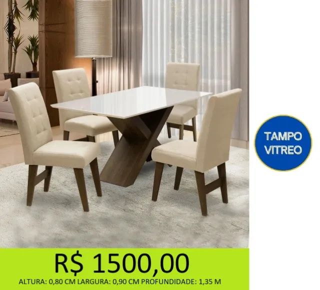 mesa com 4 cadeiras - a pronta entrega  - Foto 2