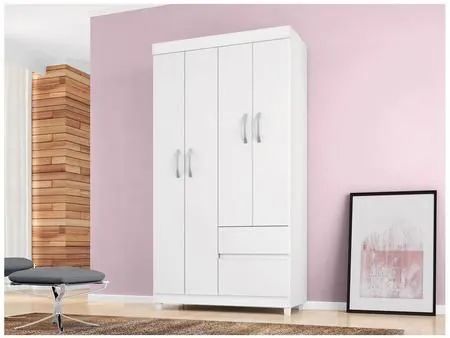 Guarda-Roupa 4 Portas Branco - Perfeito para seu quarto!